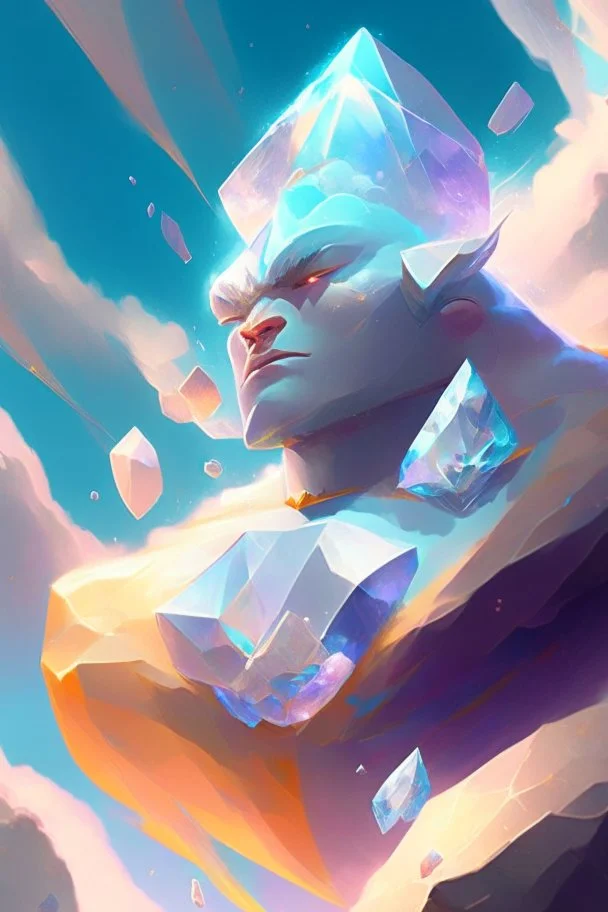 Golem diamond cloud fused ,elegant, colorful, artstation, concept art, smooth, soft light, illustration, art by artgerm