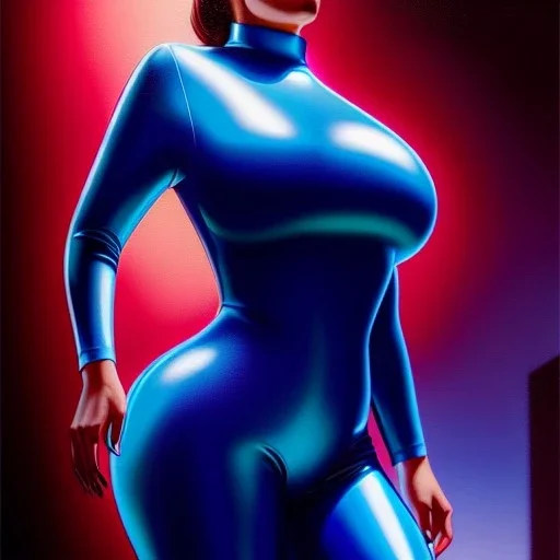 Ultra detailed fullbody Portrait in oil on canvas of beautiful busty fallout 4 woman ,wearing skintight latex blue suit, extremely detailed digital painting, extremely detailed face,crystal clear Big Glowing eyes, mystical colors ,perfectly centered image, perfect composition, rim light, beautiful lighting, 8k, stunning scene, raytracing, anatomically correct, in the style of robert e howard and Ken Kelley and Ohrai Noriyoshi and Simon Bisley and tomzj1