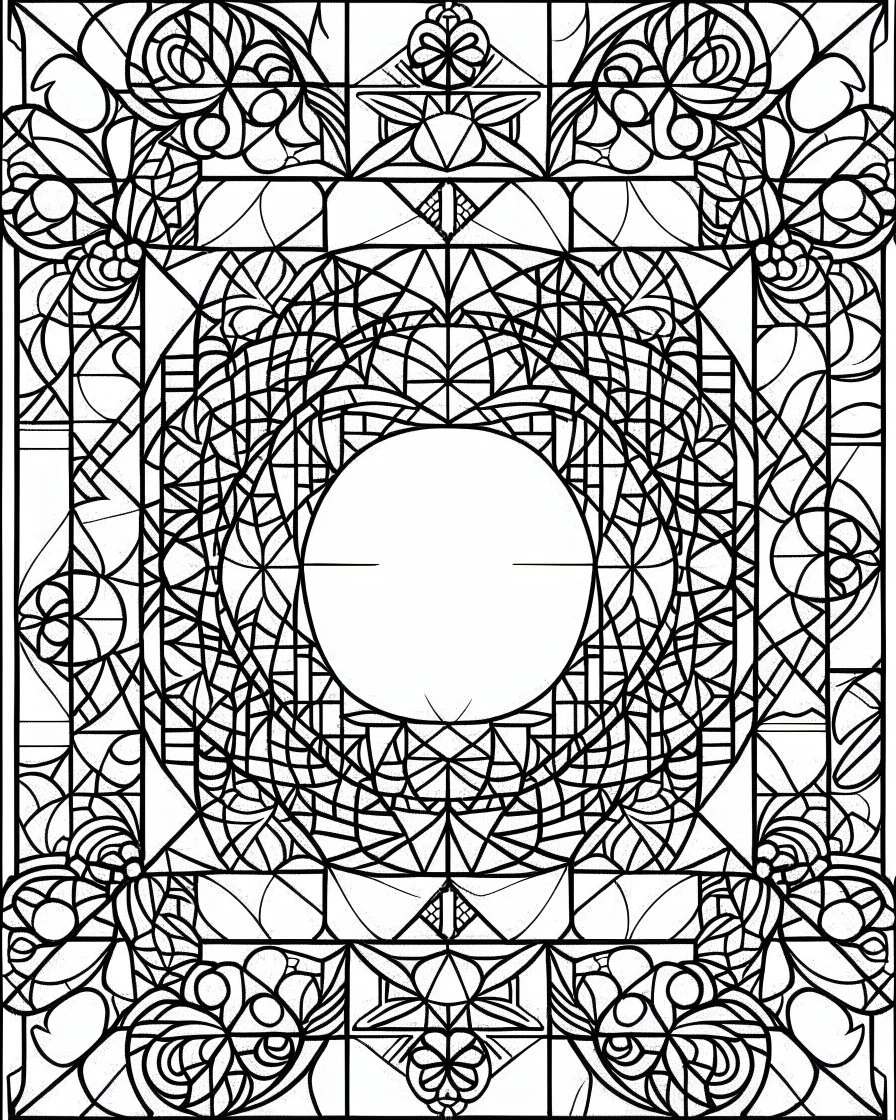 no black,simple Mosaic simple Coloring Pages, no black color,, easy to color