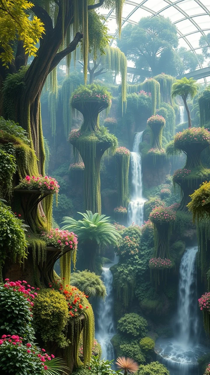 The hanging Garden, 7 layers of beautiful garden of trees , flowers, waterfalls of Babylon