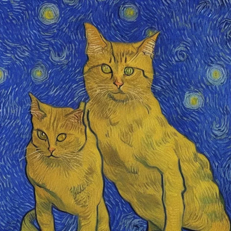 Portrait d'un chat par Van Gogh