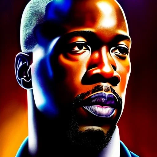 Ultra detailed fullbody Portrait in oil on canvas of Luke Cage,extremely detailed digital painting,extremely detailed face,crystal clear Big eyes, mystical colors ,perfectly centered image, perfect composition, rim light, beautiful lighting,masterpiece,8k, stunning scene, raytracing, anatomically correct, in the style of robert e howard and Ken Kelley and Ohrai Noriyoshi and Simon Bisley and tomzj1