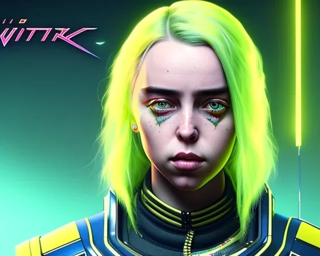 Billie Eilish, in stockings, cyberpunk2077