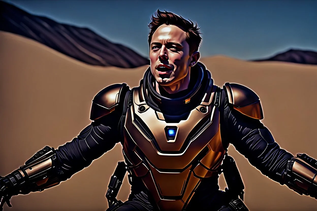 Dune, Elon Musk, Hyper detailed, Realistic, Extreme depth of field, bokeh blur, in the style of candid, imperfection, natural lighting, cinematic, Fuji Film, Anamorphic lens, 2040s, --ar 4:5 --w 150 --style ra