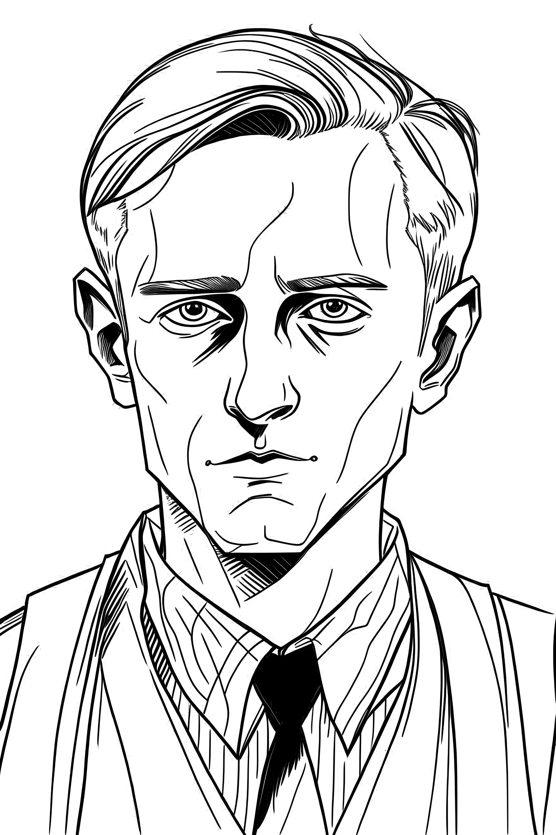 Draco Malfoy,simple,colouring page