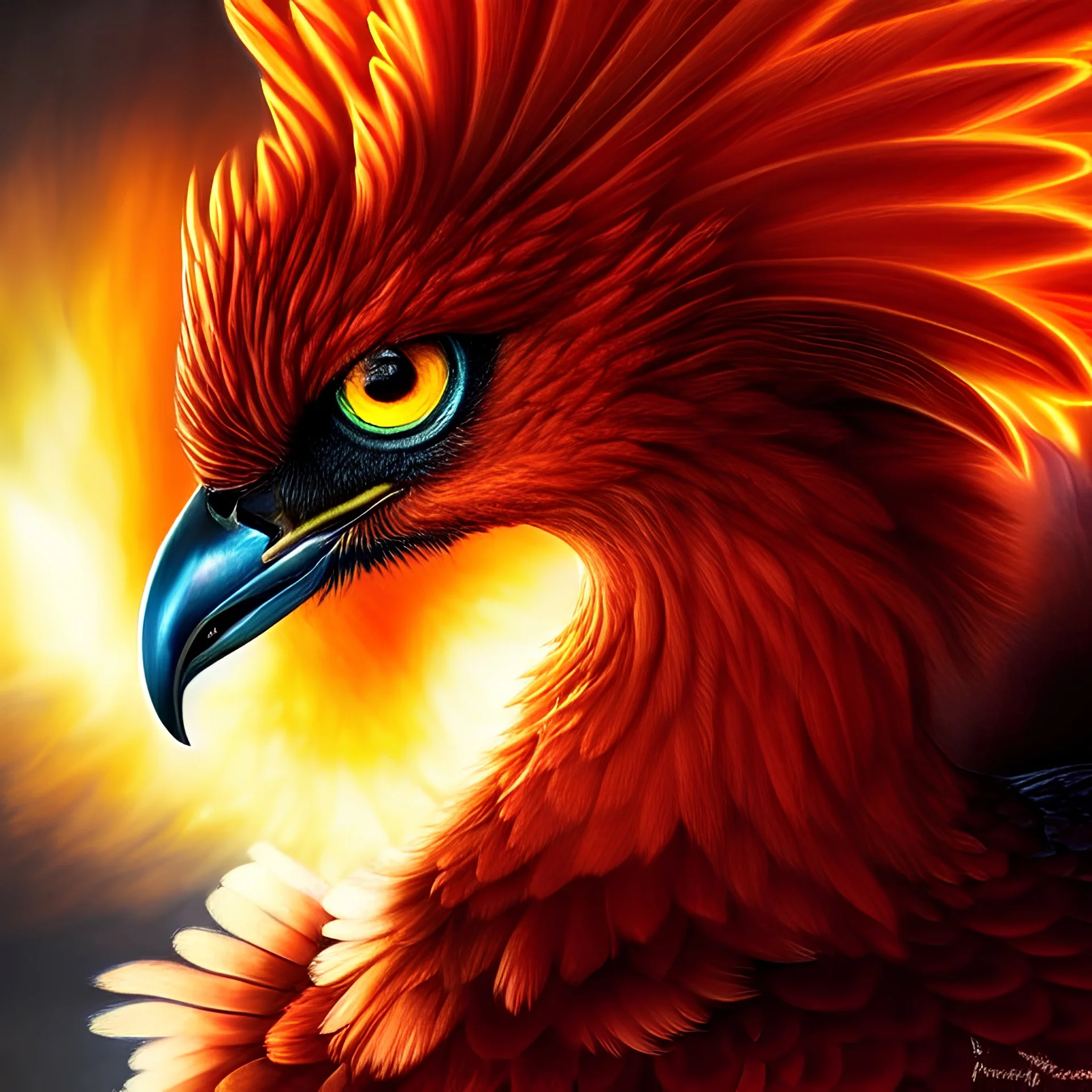 ultra detailed fullbody portrait of The Phoenix , extremely detailed digital painting, intrincate, extremely detailed face,crystal clear Big eyes, in the style of Simon Bisley, mystical colors , perfectly centered image, perfect composition, rim light, beautiful lighting, 8k, stunning scene, raytracing