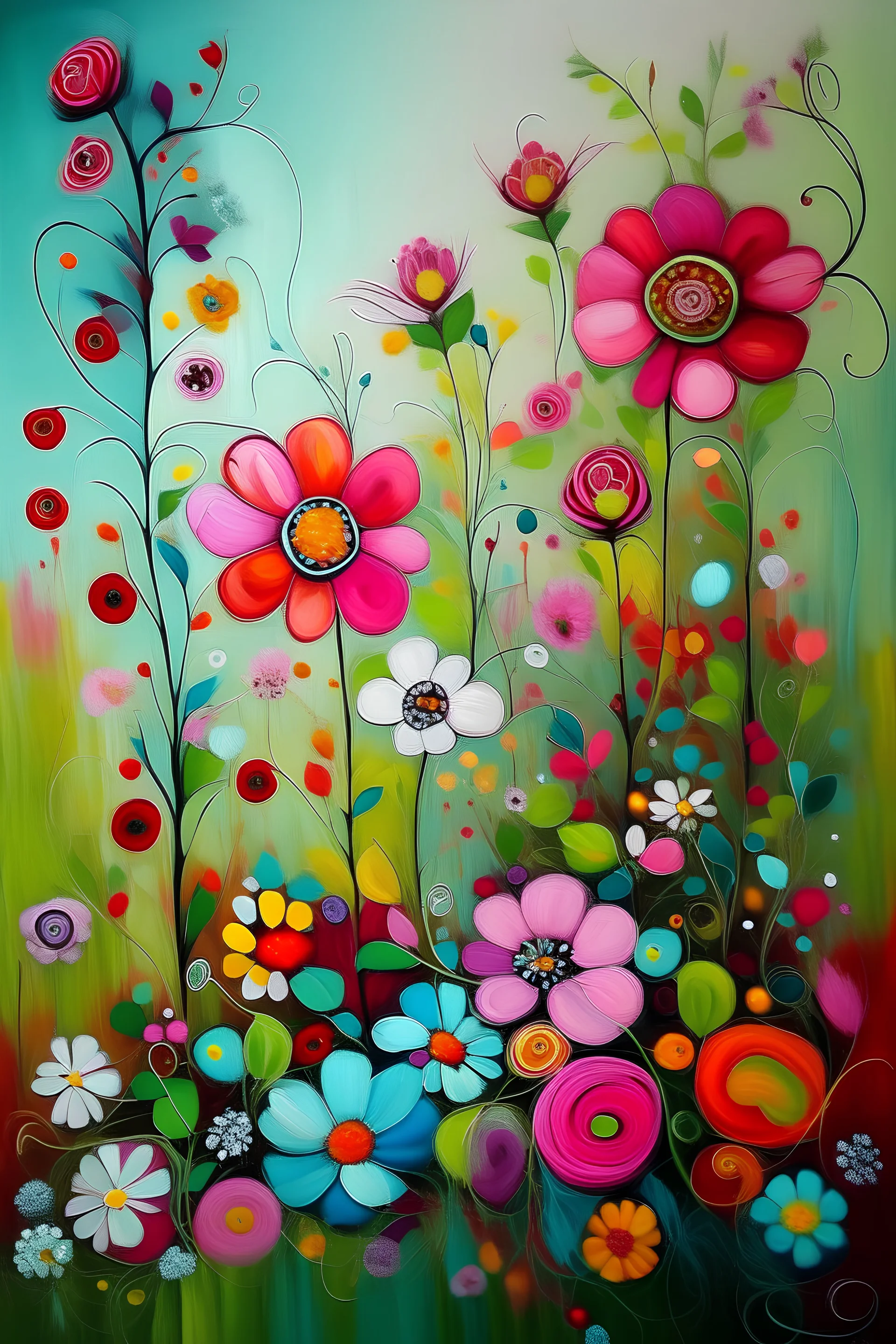 whimsical floral paintings