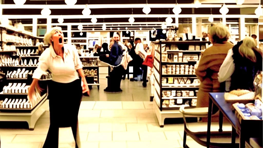 lady freaking out at employee