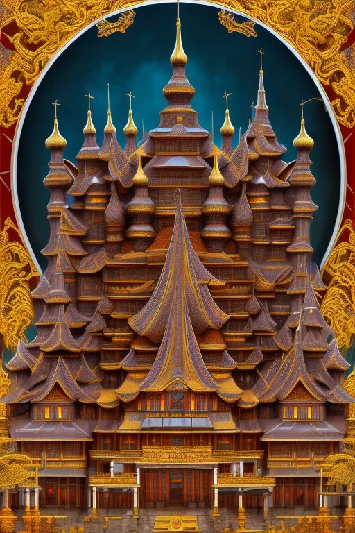 Buddhist temple in the style of the Kremlin