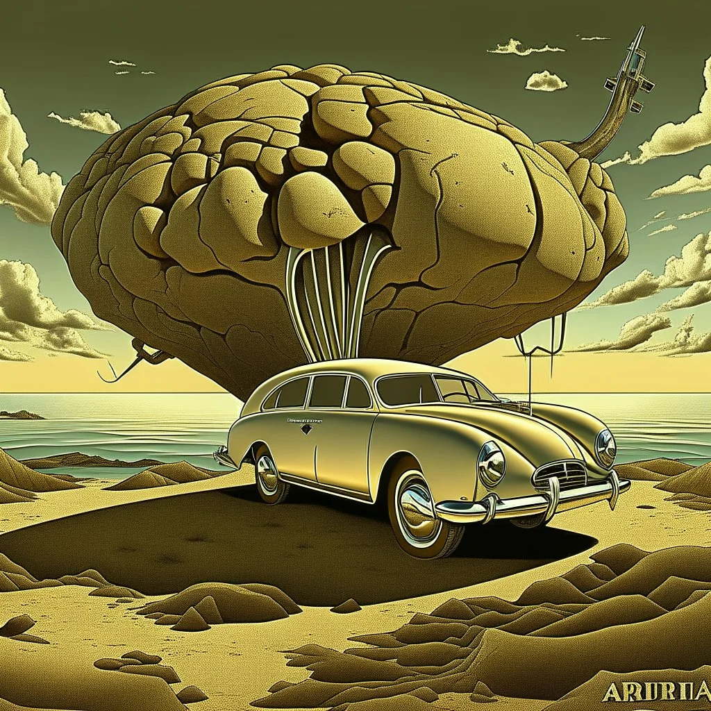 car shaped like a key, neo surrealism, by Igor Morski, by Dali, uncanny valley.