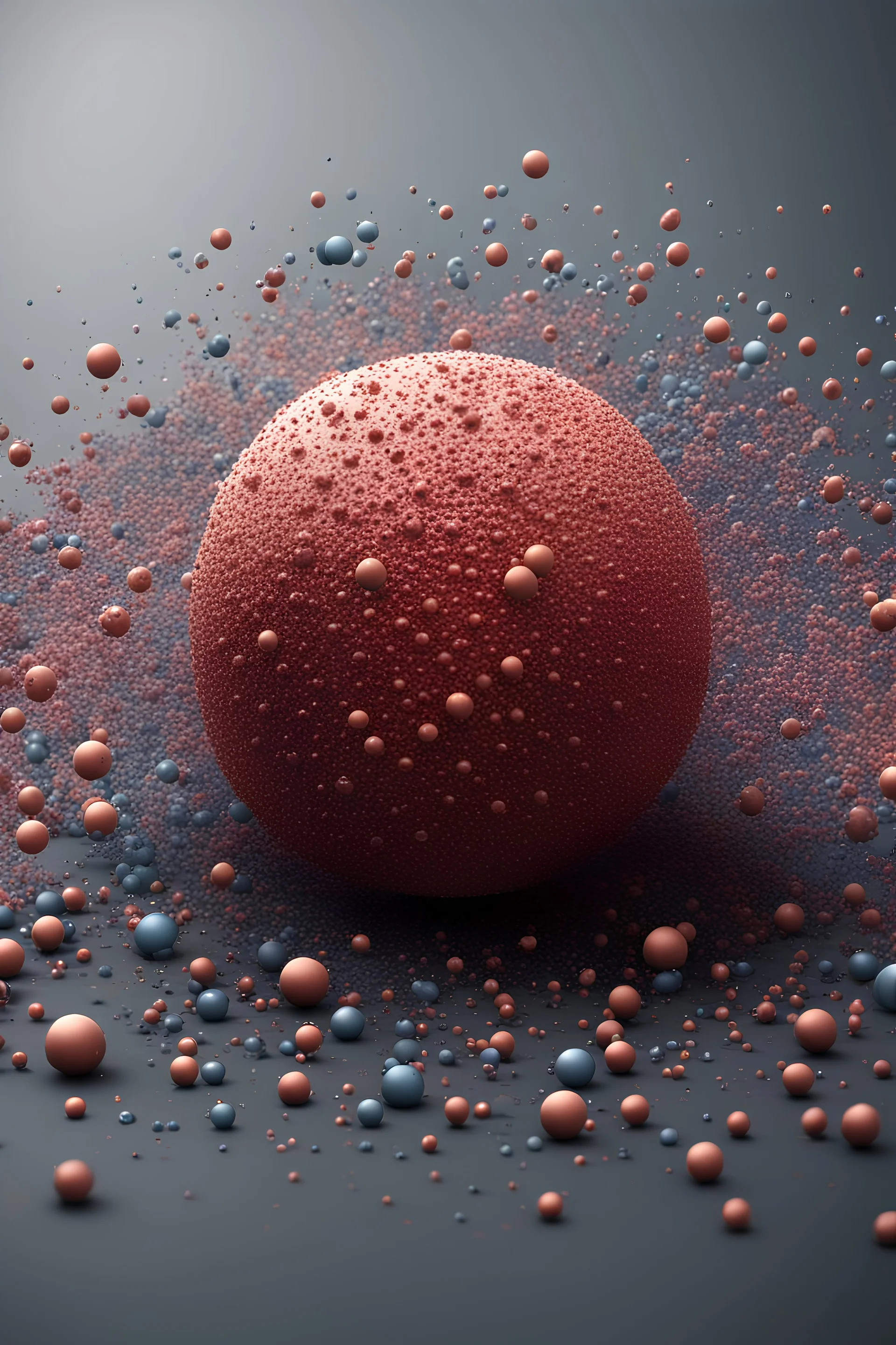 Realistic Individual multiple Spherical Particles and big plate like particles together