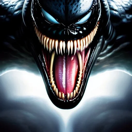 ultra detailed fullbody portrait of VENOM, extremely detailed digital painting, intrincate, extremely detailed face,crystal clear Big eyes, in the style of adrian smith, mystical colors , perfectly centered image, perfect composition, rim light, beautiful lighting, 8k, stunning scene, raytracing