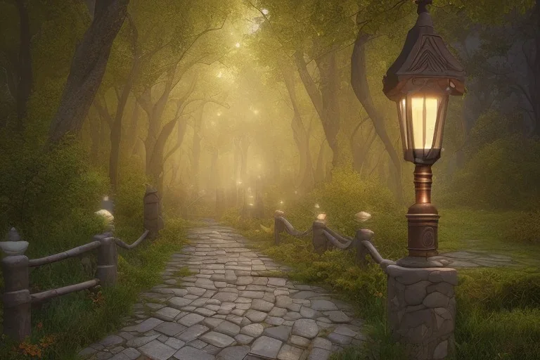 wooded stone lantern path