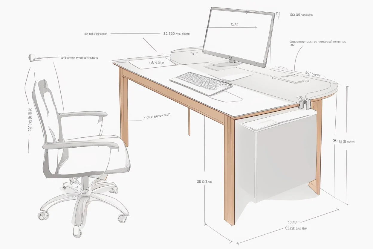 Desk with the following measurements