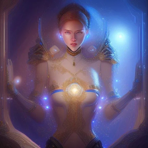 luminous and sparkling and blue crystal dwelling