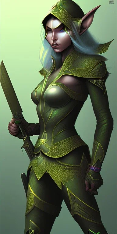 female comic-book, elf ranger, no expression, no emotion, illustrated in a comik book style, no background --ar 9:16