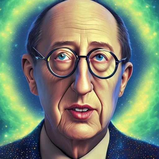 portrait of Jerry Saltz created from billions of exploding stars