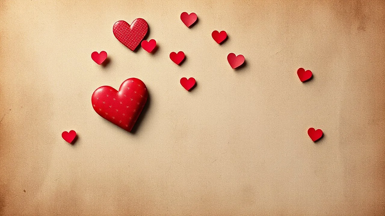 Romantic Hearts On Grungy Background.