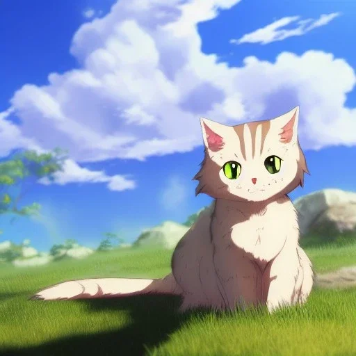 tabby cat animal, anime, ultra-detailed, white background, HD design by makoto shinkai, Granblue Fantasy