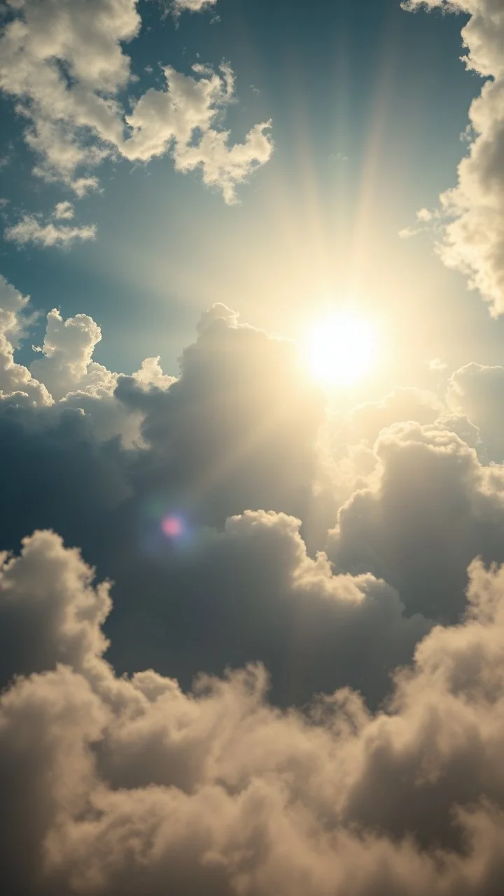 eye in the sky Looking at you I can read your mind above swirling clouds, emerges from the heart of a raging storm. Turbulent winds of steam swirl around the sun lit by shafts of sunlight that cast dramatic shadows on High quality 16k cinematic scene and great photography