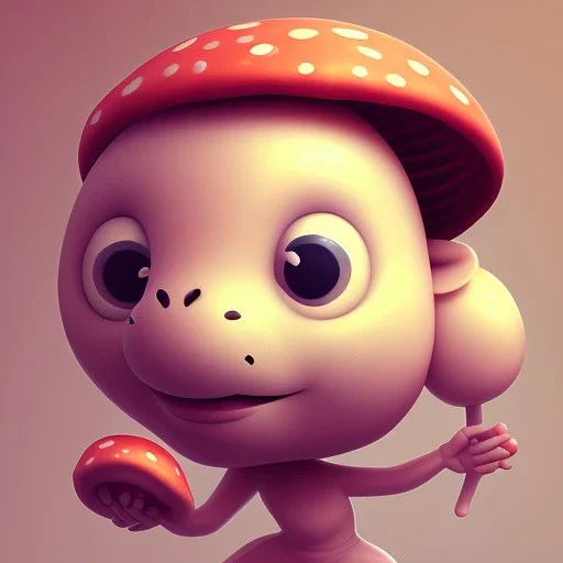 mushroom with cute face