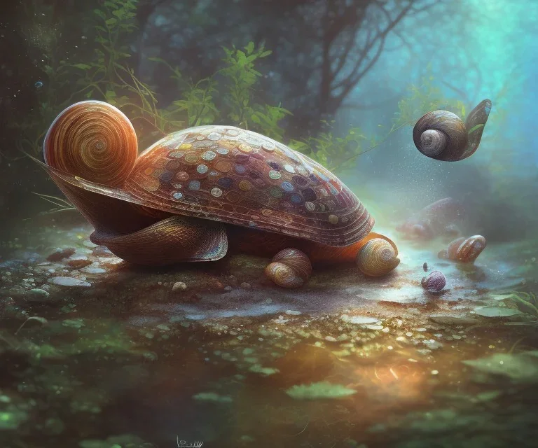 pond snail, highly detailed, digital art, sharp focus, trending on art station, illustration