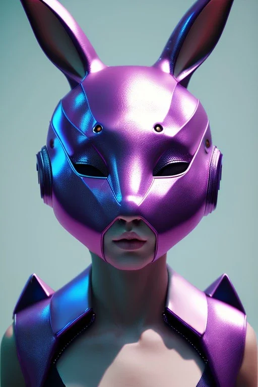 Portrait Sweet Rabbit ceramic mask, purple, suit, photo studio, black background, unreal engine 5, concept art, ray tracing, lumen lighting, ultra detail, volumetric lighting, 3d.