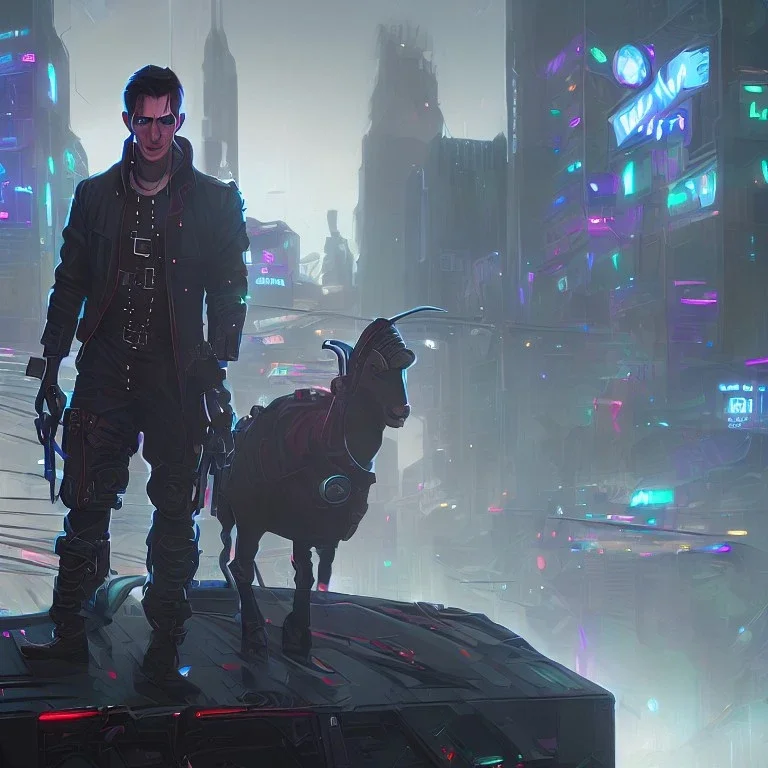 Tom Cruise Christmas cyberpunk military goat art