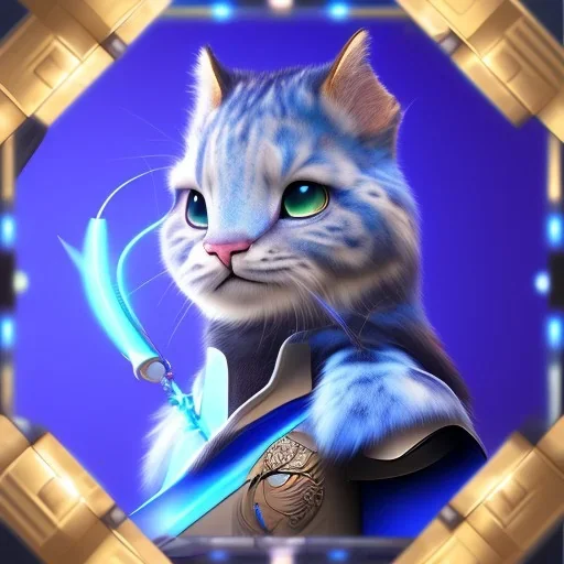 This avatar could have features such as fur, whiskers, and a tail, and might be able to move and express itself through various animations. You might also imagine the avatar with different colors or patterns on its fur, such as blue.