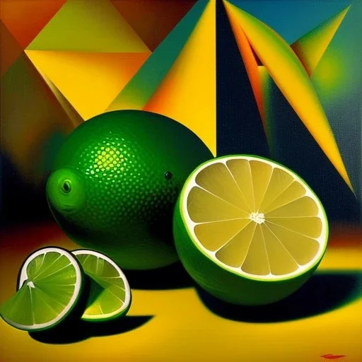 cubist painting of a lime