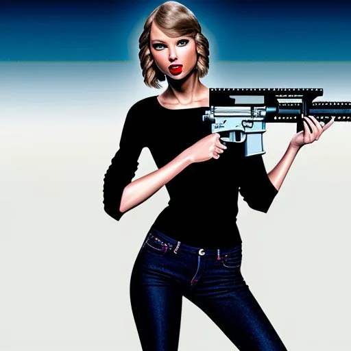 Taylor Swift holding an AR-15