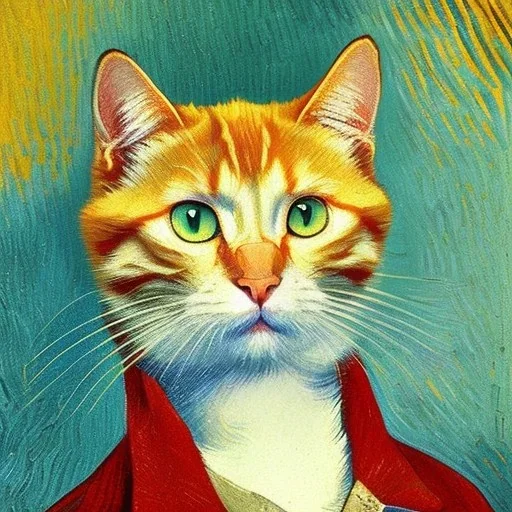 Portrait of a cat by Van Gogh