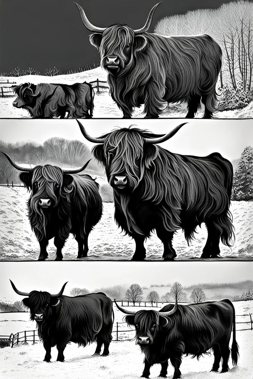 Giant black metal highland cow