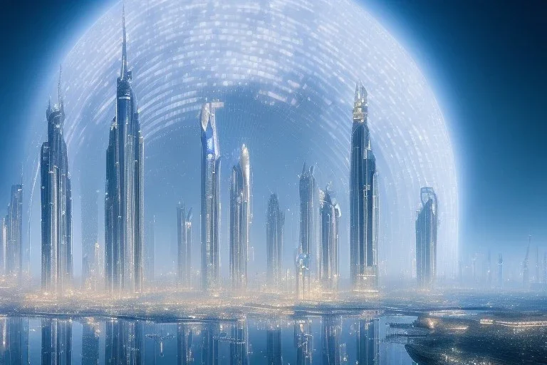 dubai city, tron, cyborg, 8k, finely detailed, photo realistic