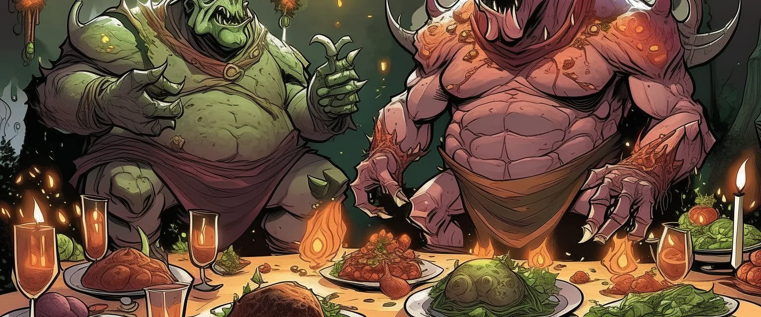 a myrriad and a star golem feast