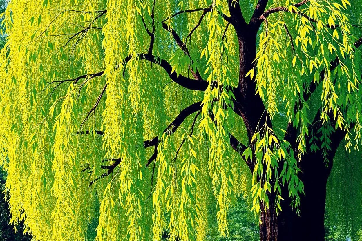 pop art pixels 1000 images willow leaves tree abstract style of william morris