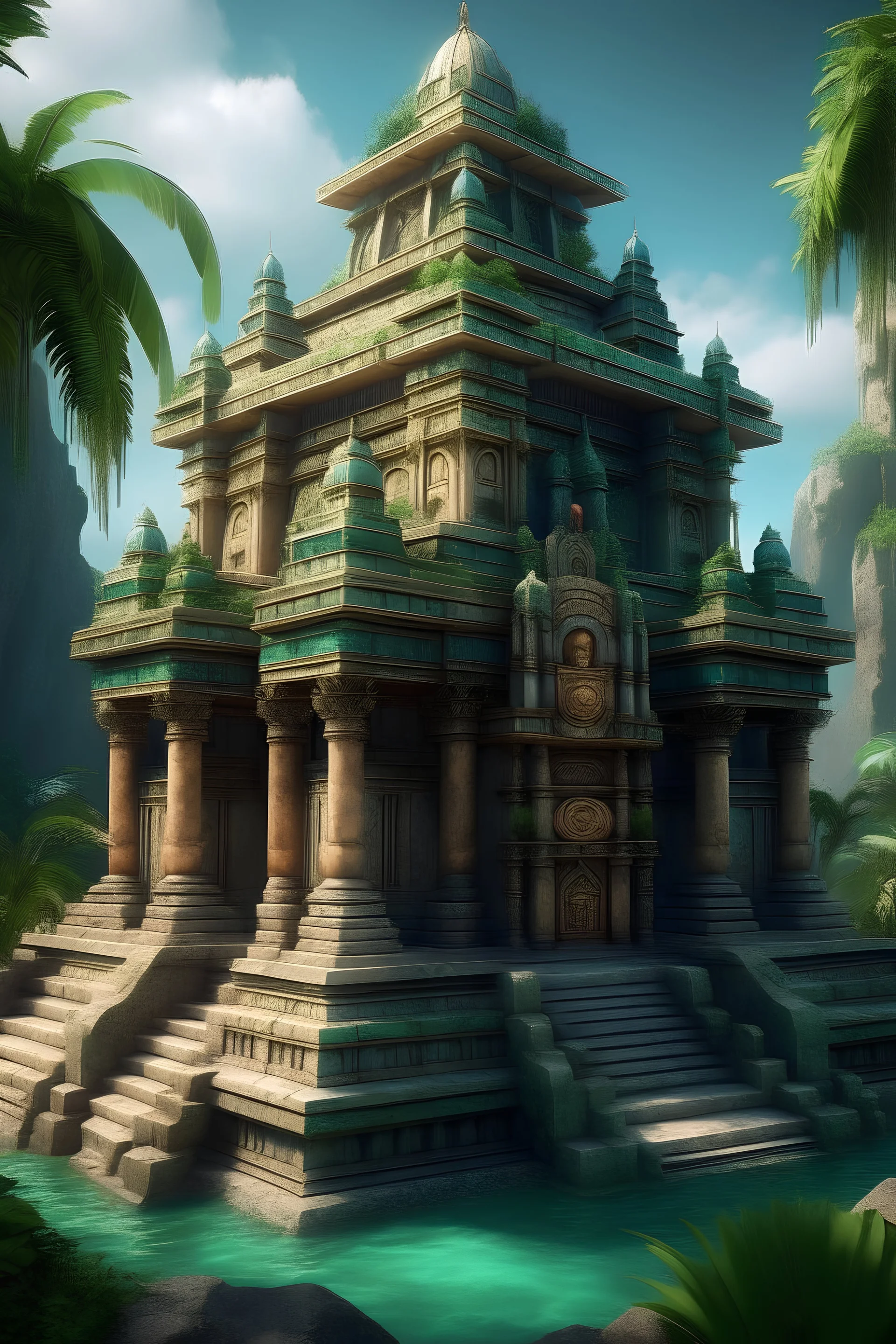Fantasy carribean temple