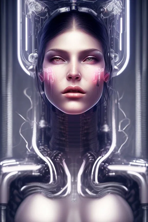 cyberpunk, head, women, portrai, open mouth, perfect skin, tron, cyborg , perfekt, real, dream, hr giger