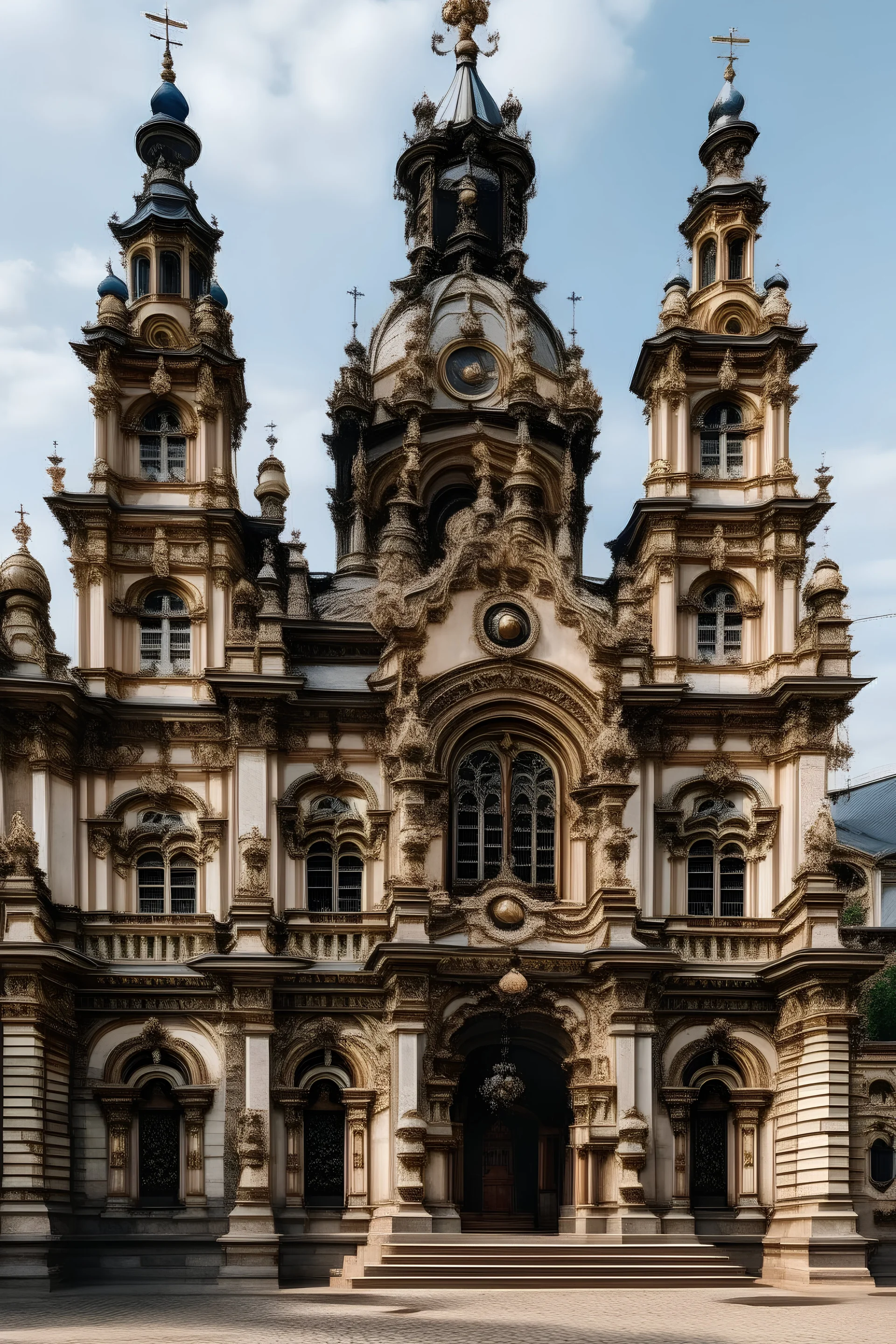 Opulant temple in a european medeival town