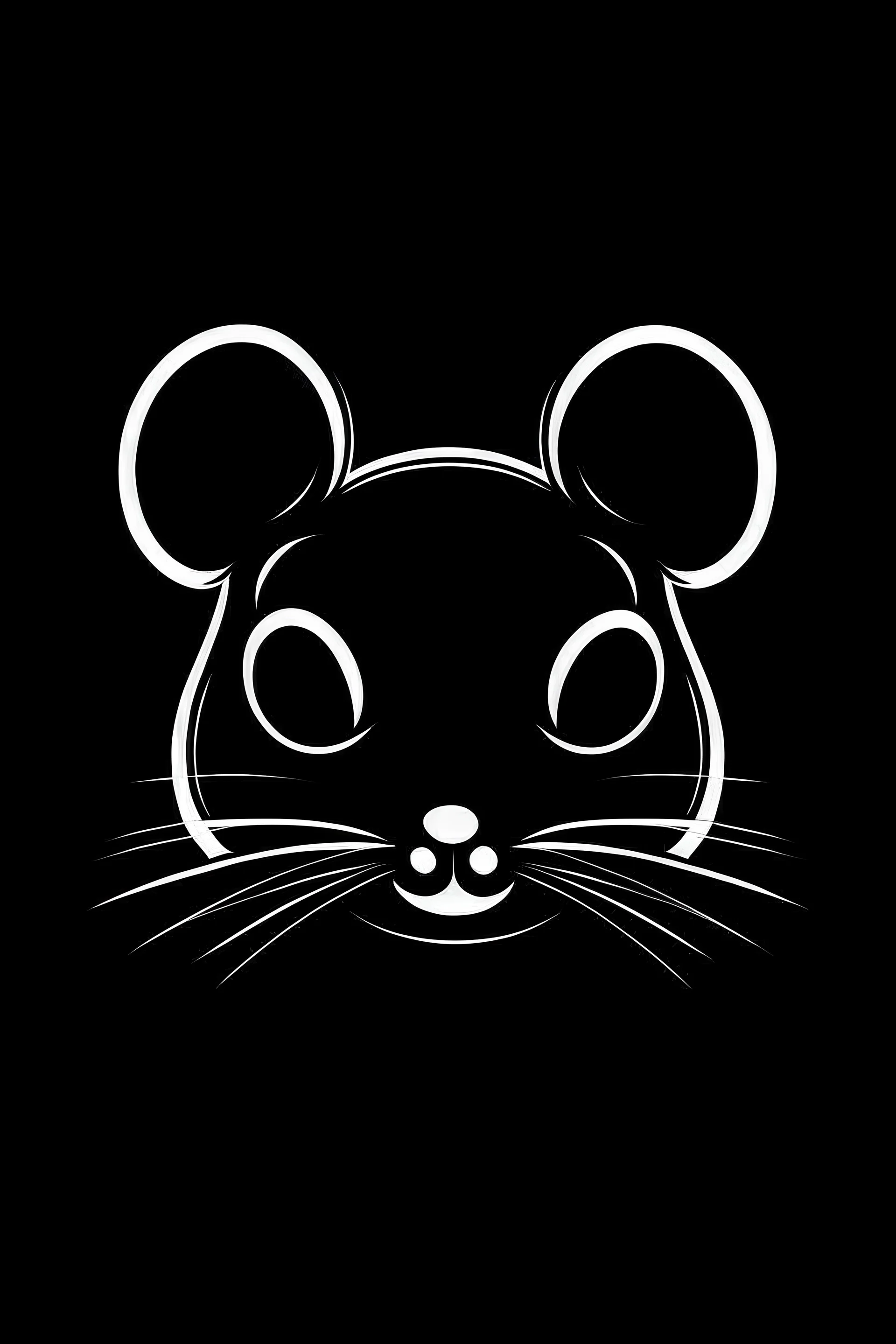 2d silhouette mouse, computer mouse, angry, logo, top view