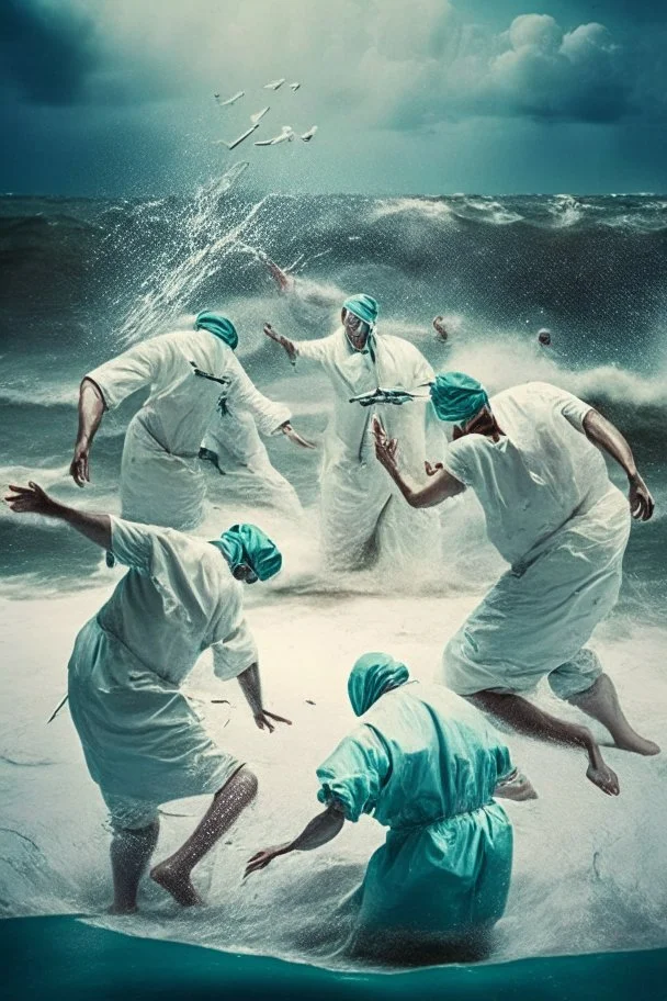 surgeons throwing someone into the ocean