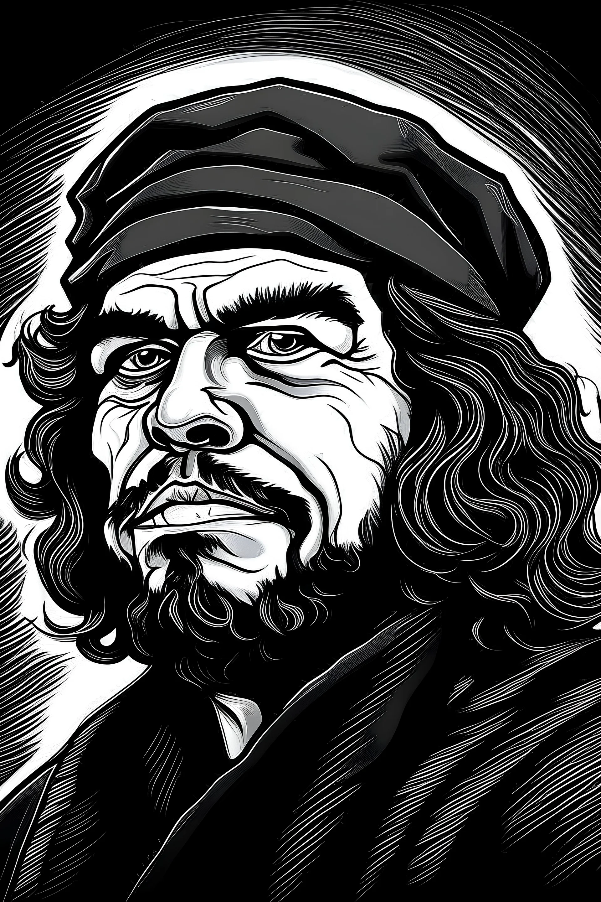 a revolutionary pepe the frog as che guevara's iconic black and white portrait