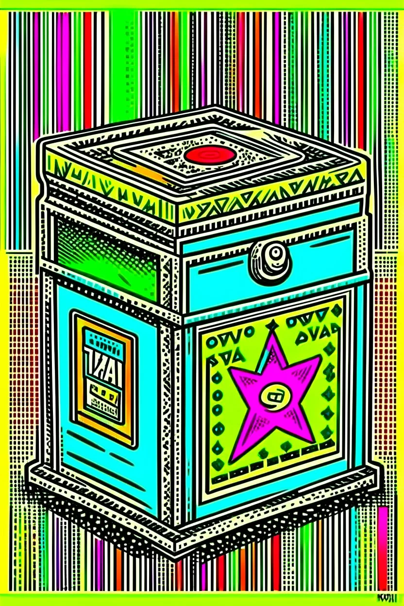 Vintage pop art style, jewish donation box, Tzedakah