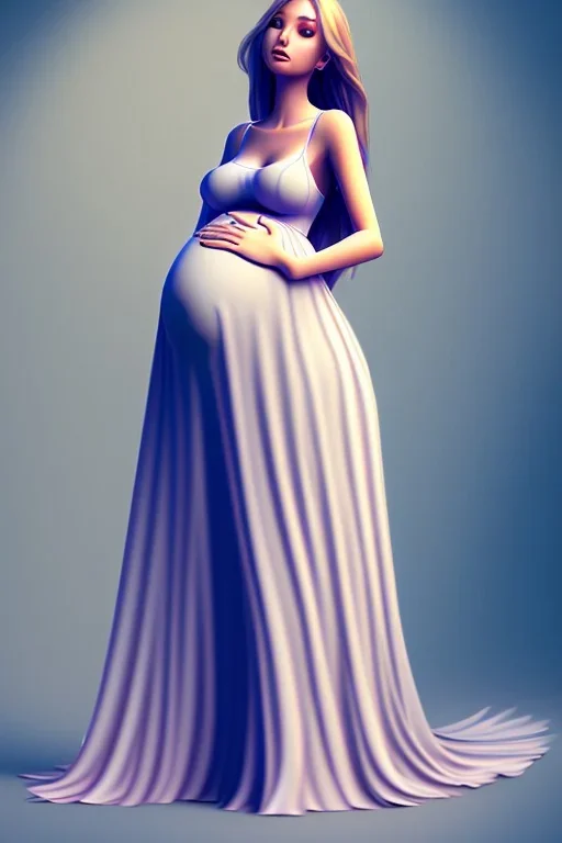 Girl, cute, beautiful, pregnant, long dress