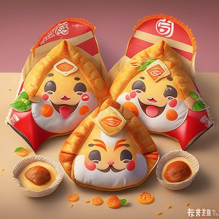 Empanadas, japanese mascot style