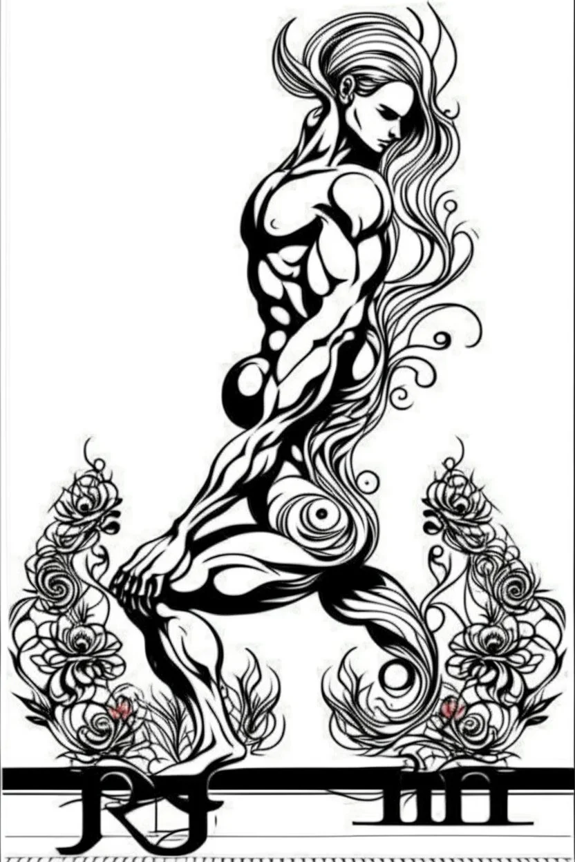 man wall art floral bodybuilder