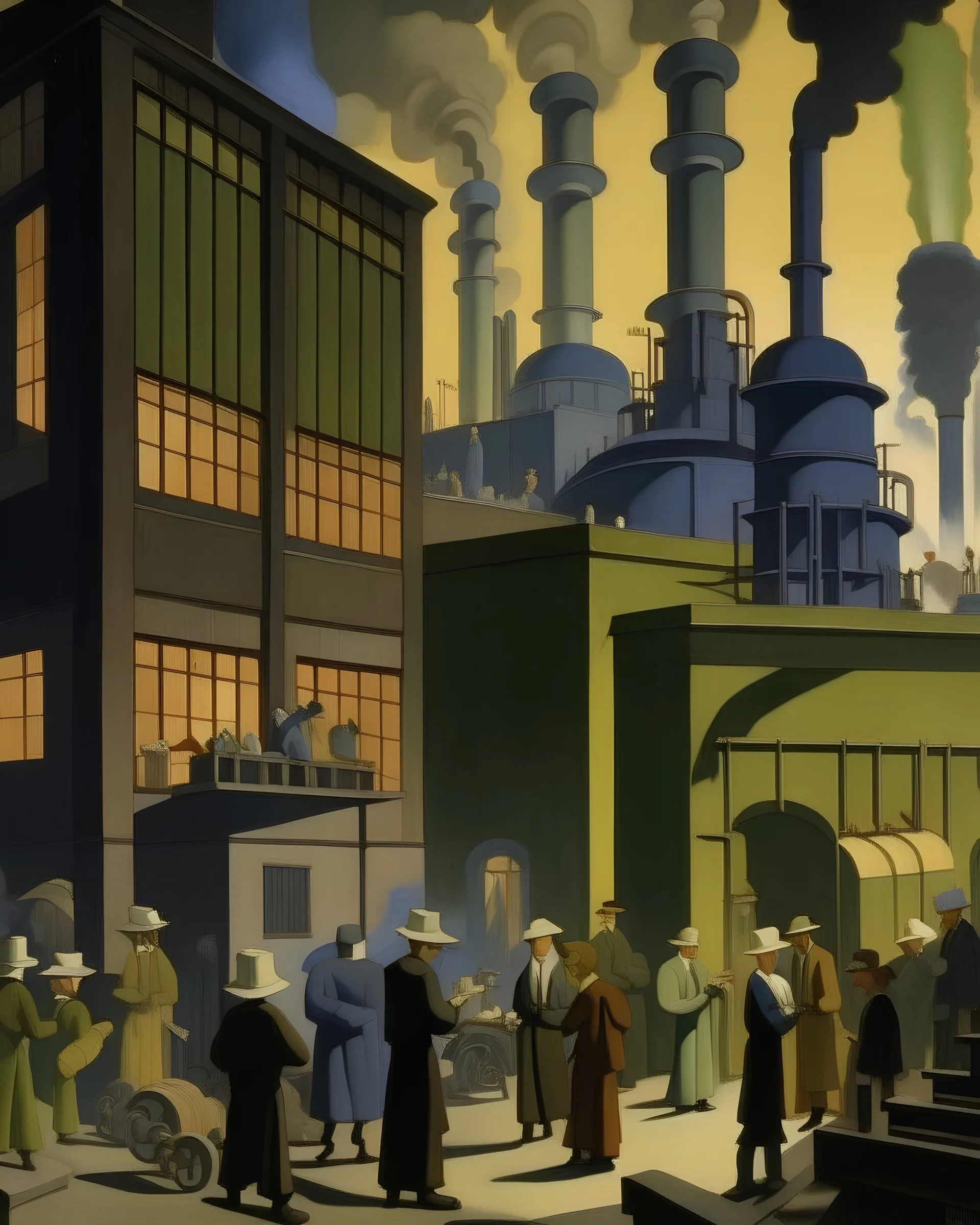 A clockwork factory painted by Lyonel Charles Feininger