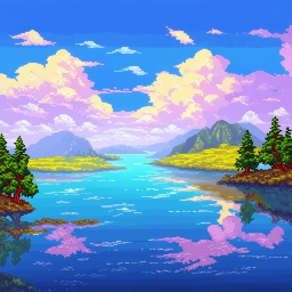 landscape sky like nintendo 64 art