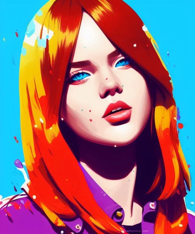 portrait illustration, pop art, splash painting of kristina pimenova, art by ilya kuvshinov, greg rutkowski and makoto shinkai, dan mumford, artstation