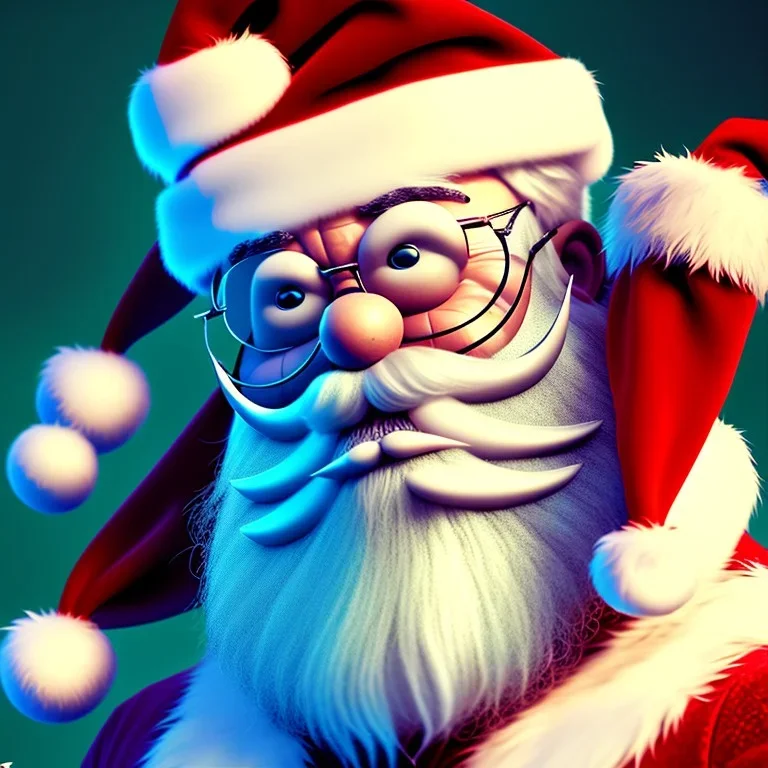  octane render, 8k, high detail, Santa , portrait, jolly, happy,